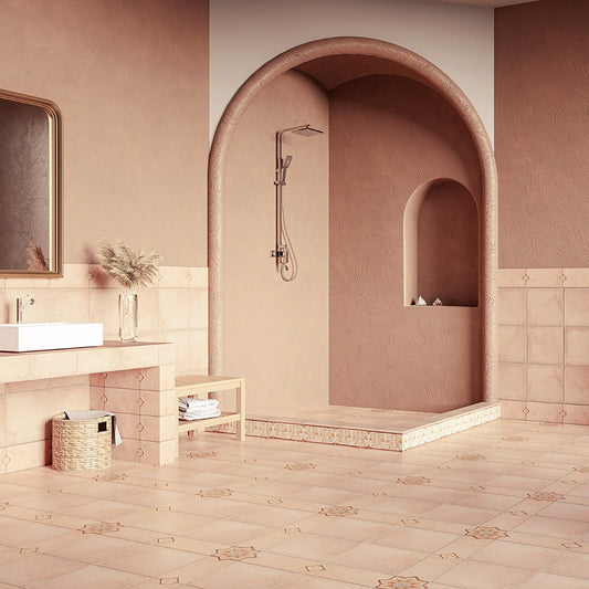 Burgos Terracotta Matte Porcelain Tile 14x14 - Lux Tile
