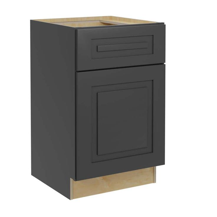 Home Decorators Collection Grayson 21 in. W x 24 in. D x 34.5 in. H Assembled Plywood Base Kitchen Cabinet in Deep Onyx with Soft Close LH