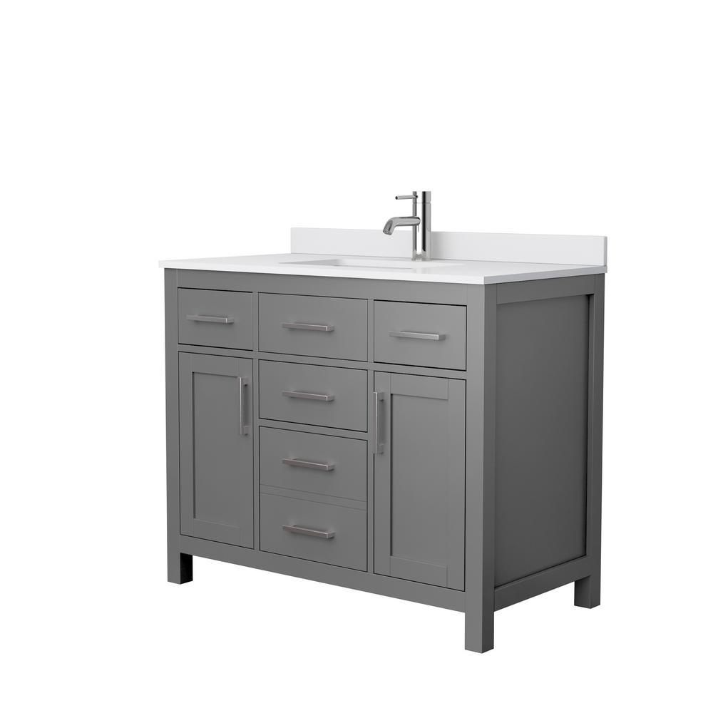 Beckett 54 in. W x 22 in. D Single Vanity in White with Cultured Marble Vanity Top in Carrara with White Basin - Super Arbor