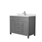Beckett 54 in. W x 22 in. D Single Vanity in White with Cultured Marble Vanity Top in Carrara with White Basin - Super Arbor