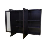 Ventura 48 in. W x 30 in. H x 6 in. D Framed Tri-View Surface-Mount Bathroom Medicine Cabinet in Espresso - Super Arbor