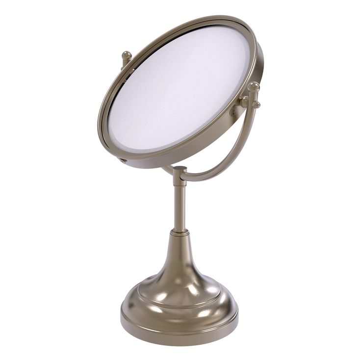 Allied Brass 8-in x 15-in Matte White Double-Sided Magnifying Countertop Vanity Mirror