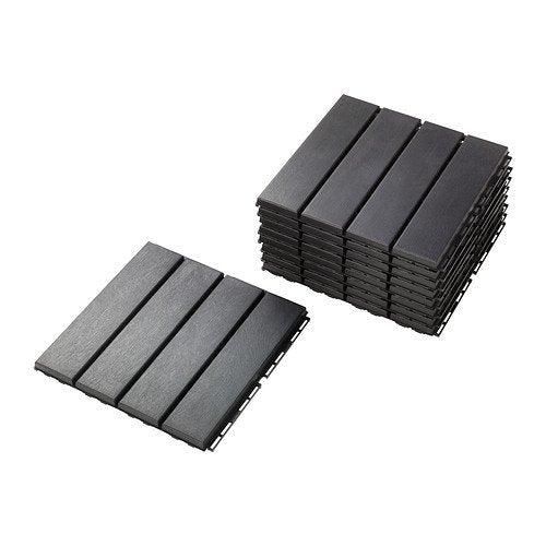 ikea outdoor deck and patio interlocking flooring tiles (dark gray)