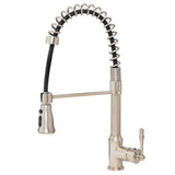 Commercial-Style Spring Neck Single-Handle Pull-Down Sprayer Kitchen Faucet With 2-function Sprayer in Chrome - Super Arbor