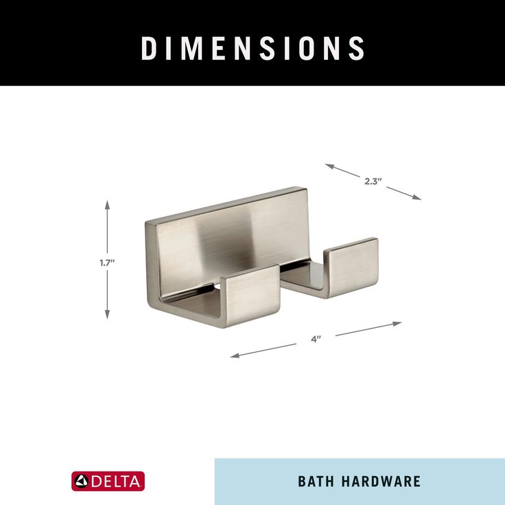 Delta  Vero 2-Hook Brilliance Stainless Steel Towel Hook