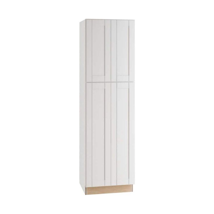 Home Decorators Collection Washington Vesper White Plywood Shaker Assembled Utility Pantry Kitchen Cabinet Soft Close 24 in W x 24 in D x 90 in H
