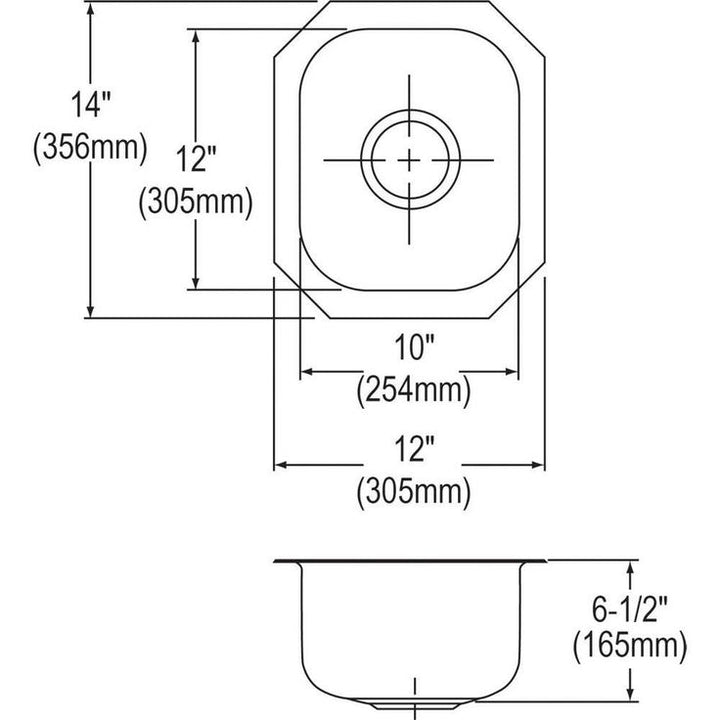 Stainless Undermount Stainless Steel 12 in. Single Bowl Bar Sink