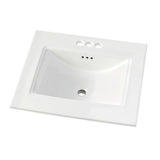 Aravo 24.5 in. W x 22 in. D Vitreous China Vanity Top in White with Integrated Basin - Super Arbor