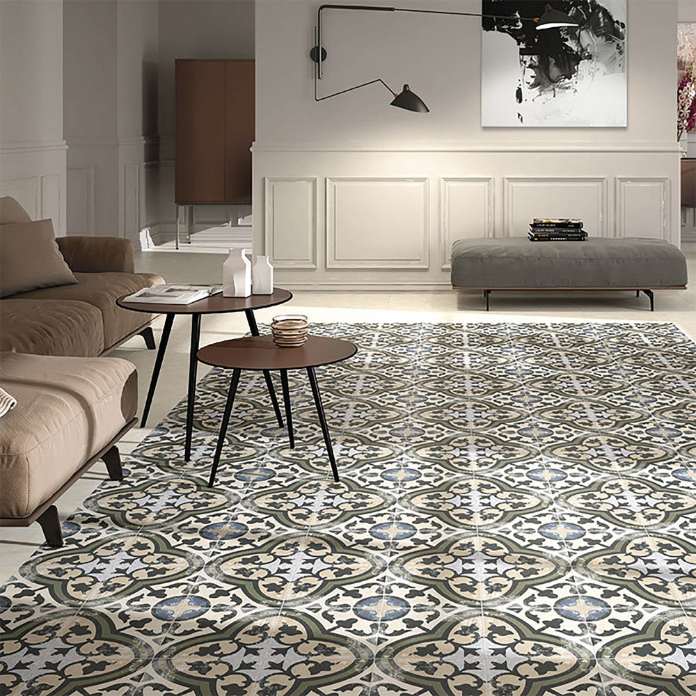 Merola Tile Evoque Carthusian 9-3/4 in. x 9-3/4 in. Porcelain Floor and Wall Tile, Beige (10.88 sq. ft./Case)