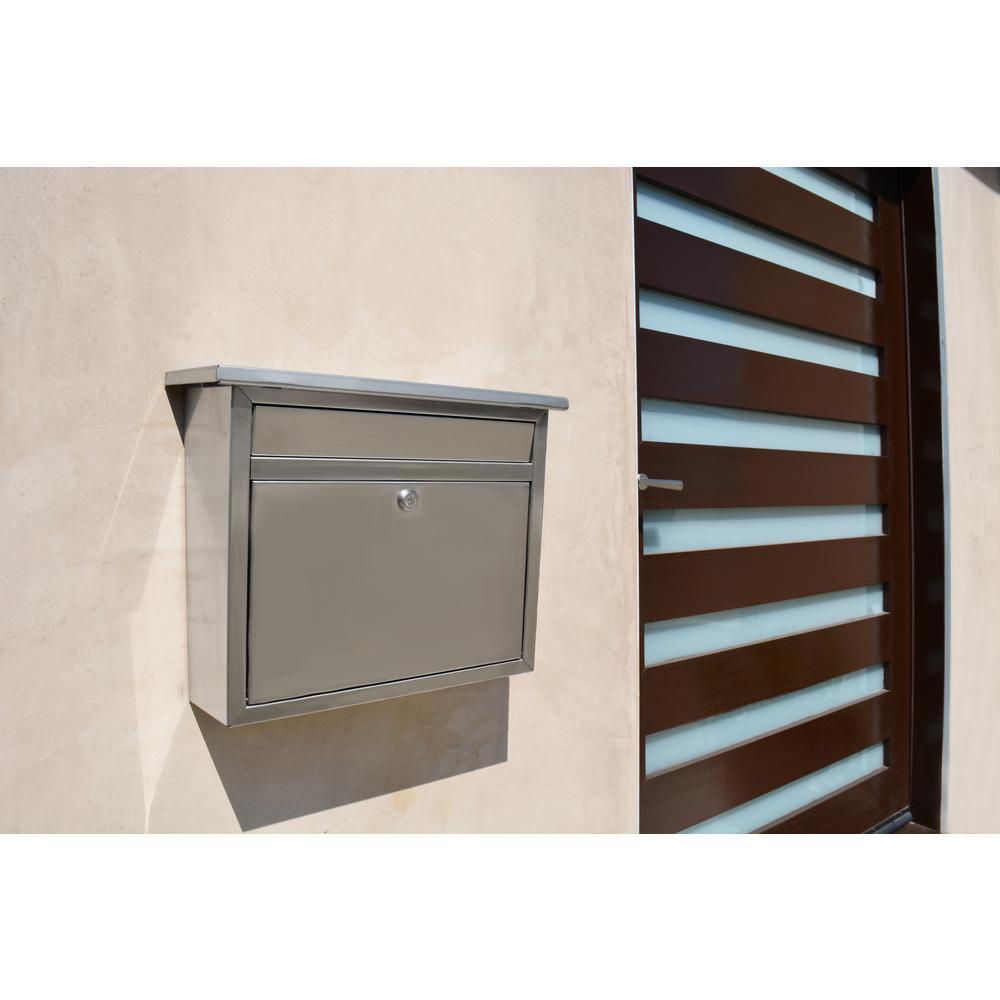 Maya Locking Stainless Steel Wall Mount Mailbox - Super Arbor