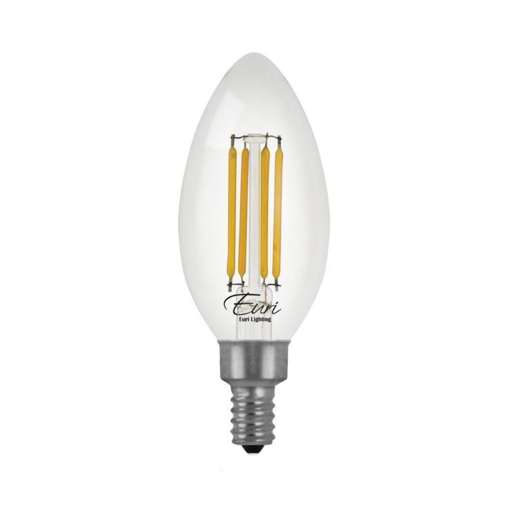 Euri Lighting 60 Watt Equivalent Soft White (3000K) B10 ENERGY STAR and Dimmable LED Light Bulbs in Clear (4-Pack)