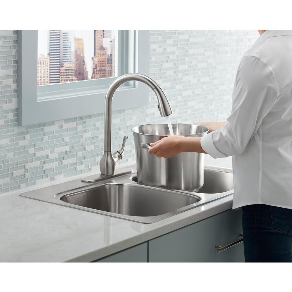 Barossa with Response Touchless Technology Single-Handle Pull-Down Sprayer Kitchen Faucet in Vibrant Stainless - Super Arbor