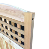 3.5 ft. H W x 6 ft. H H Western Red Cedar Arch Top Checker Lattice Fence Gate - Super Arbor