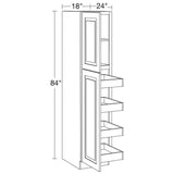Home Decorators Collection Grayson 18 in. W x 24 in. D x 84 in. H Assembled Plywood Pantry Kitchen Cabinet in Pearl Gray with 4ROT Soft Close LH