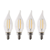 Feit Electric 40-Watt Equivalent CA10 Candelabra Dimmable Filament CEC Clear Glass Chandelier LED Light Bulb, Daylight (4-Pack)