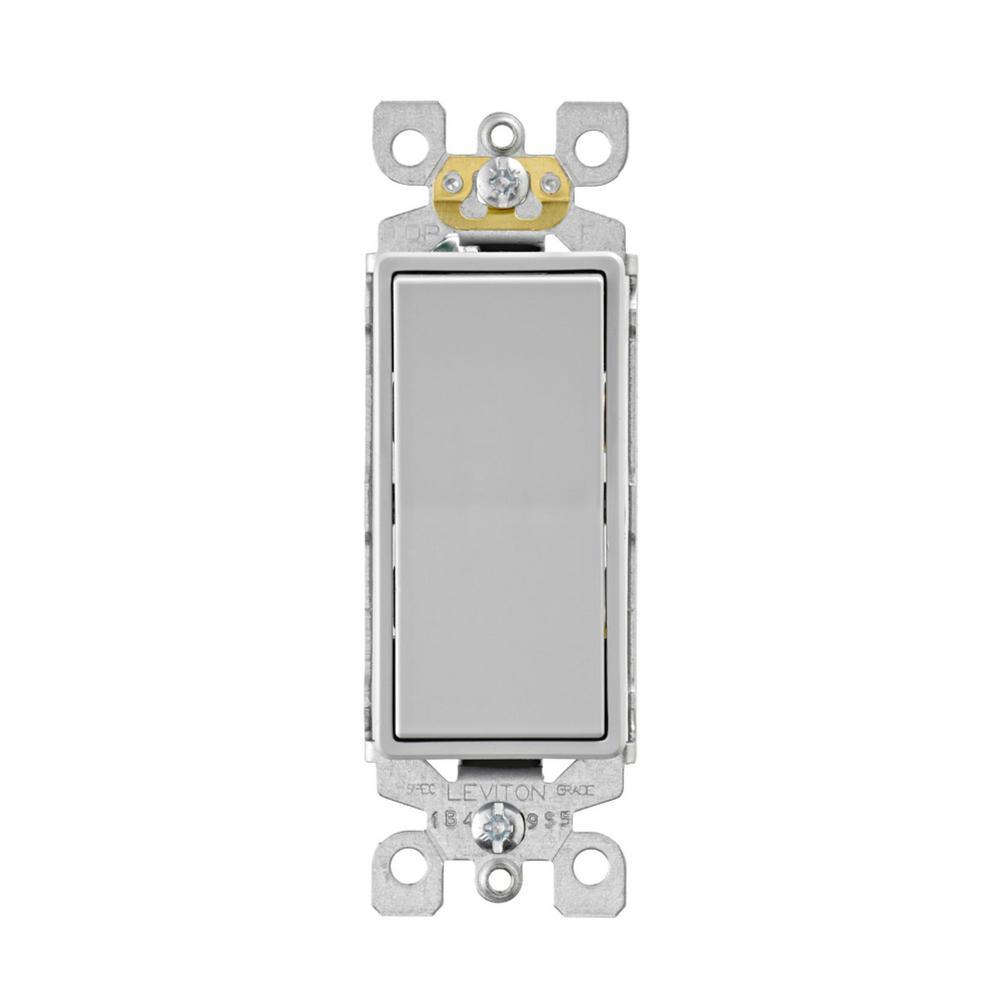 Decora 15 Amp Single Pole Rocker AC Quiet Light Switch, White (10-Pack) - Super Arbor