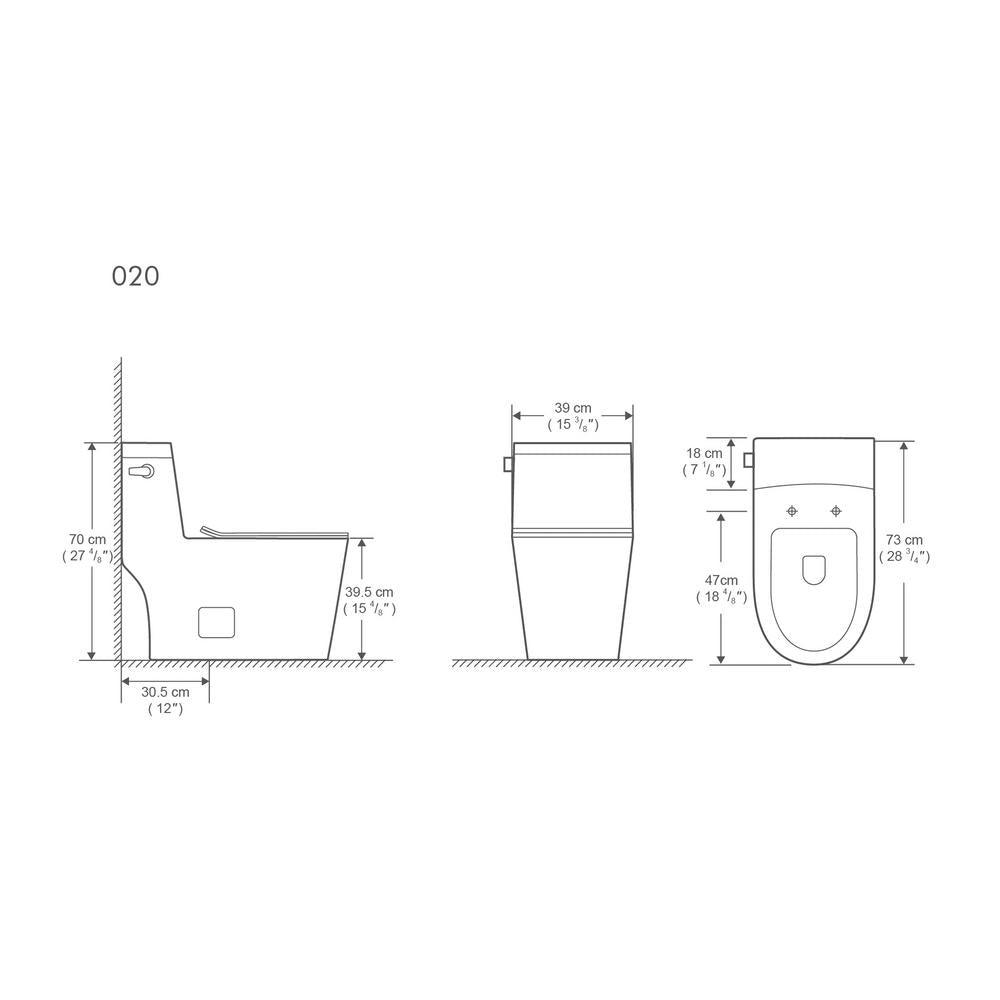 1-Piece 1.28 GPF High Efficiency Single-Flush Elongated Skirted Toilet All-in-One Toilet in White Seat Included - Super Arbor