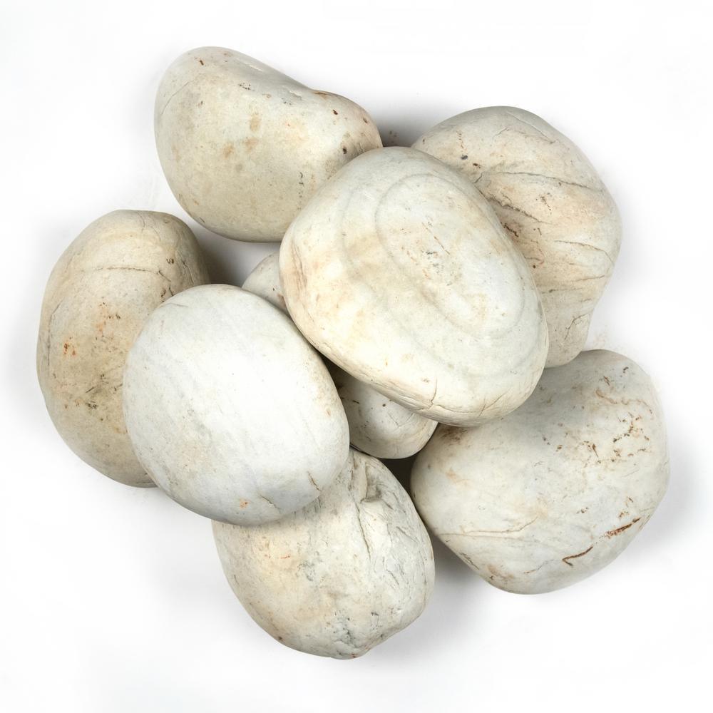 13 cu.ft. per Pallet Extra Large (7 in. to 14 in.) Sahara White Natural Boulder Rocks (27-Pieces/Covers 13 cu. ft.) - Super Arbor