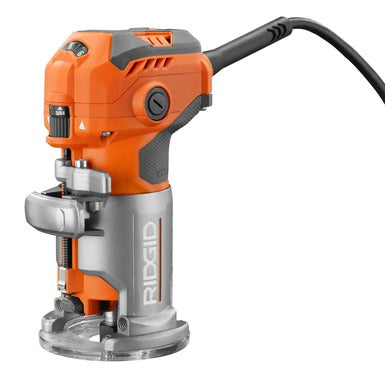 RIDGID 5.5 Amp Corded Compact Fixed-Base Router, R2401, 1/4 in. Collet