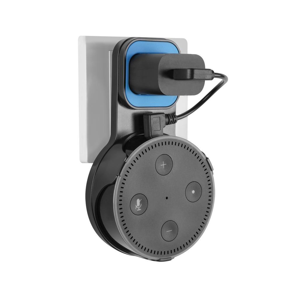 6 in. x 2 in. Plastic Outlet Wall Mount for Amazon Echo Dot - Super Arbor