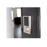 Satin Nickel Touchscreen ZWave Smartlock Single Cylinder Deadbolt - Super Arbor
