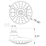 2-Spray 4.63 in. Single Wall Mount Waterfall Fixed Adjustable Shower Head in Brushed Chrome - Super Arbor