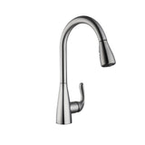 Carla Single-Handle Pull-Down Sprayer Kitchen Faucet in Stainless Steel - Super Arbor