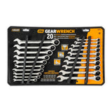 SAE/Metric Combination Ratcheting Wrench Set (20-Piece) - Super Arbor