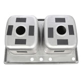 Verse Drop-In Stainless Steel 33 in. 4-Hole Double Bowl Kitchen Sink - Super Arbor