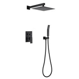 1-spray 10 in. High PressureDual Shower Head and Handheld Shower Head in Matte Black