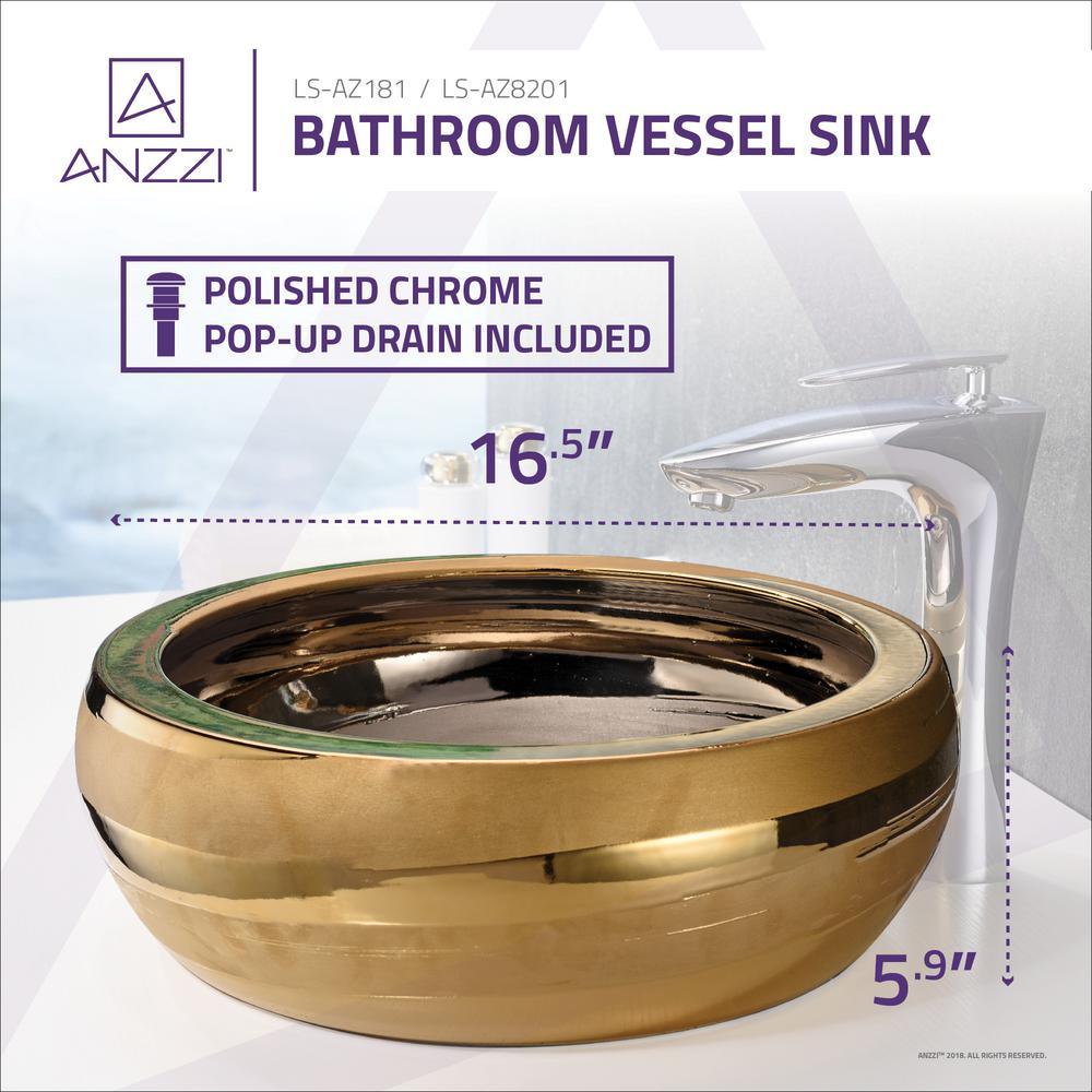 Levi Vessel Sink in Smoothed Gold - Super Arbor