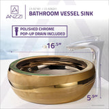 Levi Vessel Sink in Smoothed Gold - Super Arbor