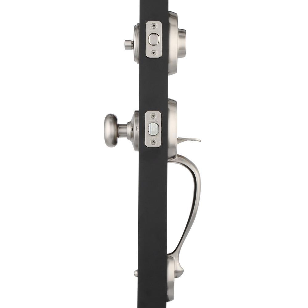 Chelsea Satin Nickel Single Cylinder Door Handleset with Juno Door Knob Featuring SmartKey Security - Super Arbor
