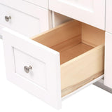 Shaker 60 in. W x 21 in. D x 34.5 in. H Vanity for Double Basins Cabinet Only in Satin White - Super Arbor