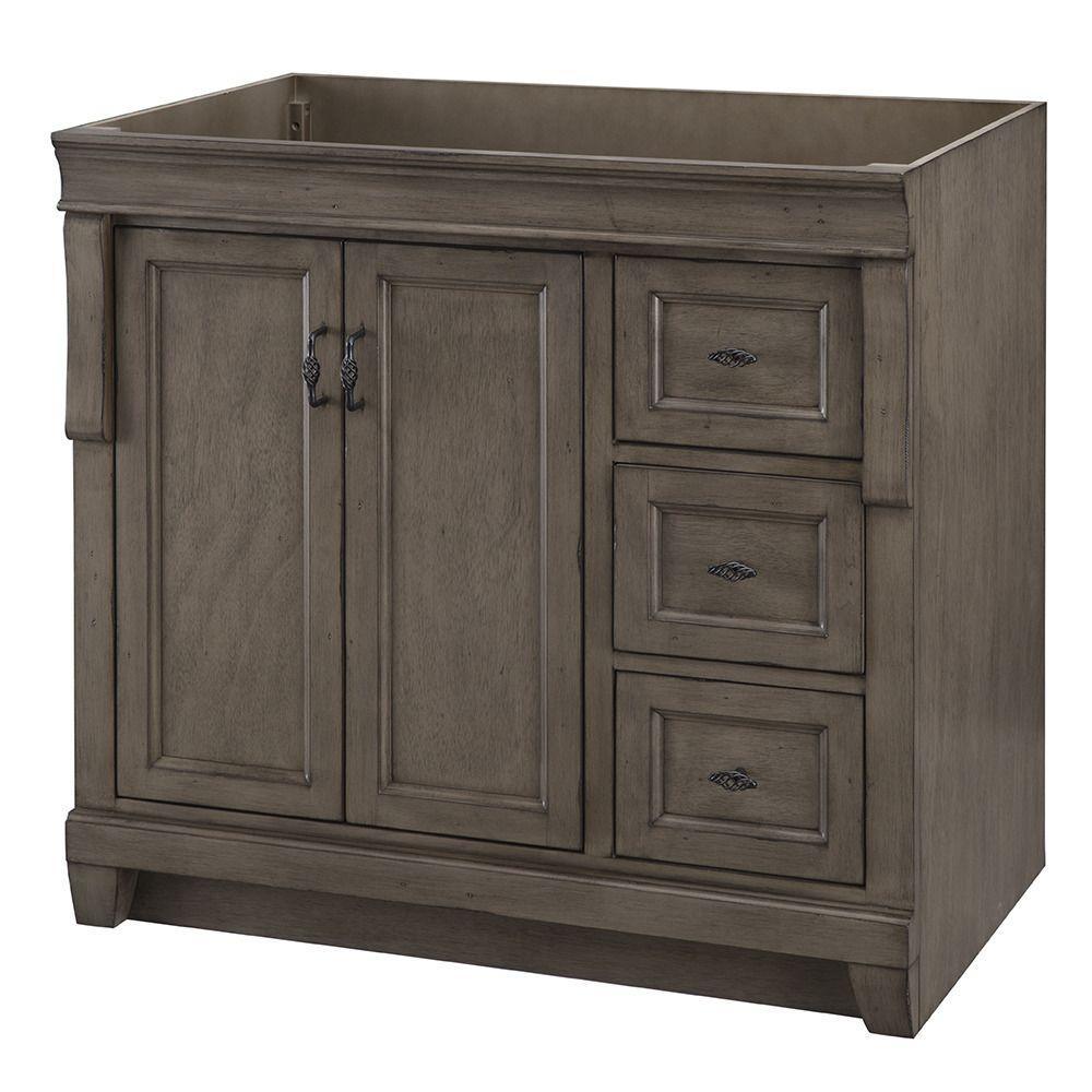 Naples 30 in. W Bath Vanity Cabinet Only in Distressed Grey with Right Hand Drawers - Super Arbor