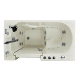 Rampart 3.9 ft. Walk-in Whirlpool and Air Bathtub with 6 in. Tile Easy Up Adhesive Wall Surround in Biscuit - Super Arbor