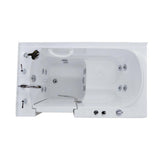 52.75 in. Walk-In Whirlpool Bathtub in White with 1.28 GPF Single Flush Toilet - Super Arbor