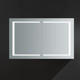 Spazio 48 in. W x 30 in. H Recessed or Surface Mount Medicine Cabinet with LED Lighting and Mirror Defogger - Super Arbor