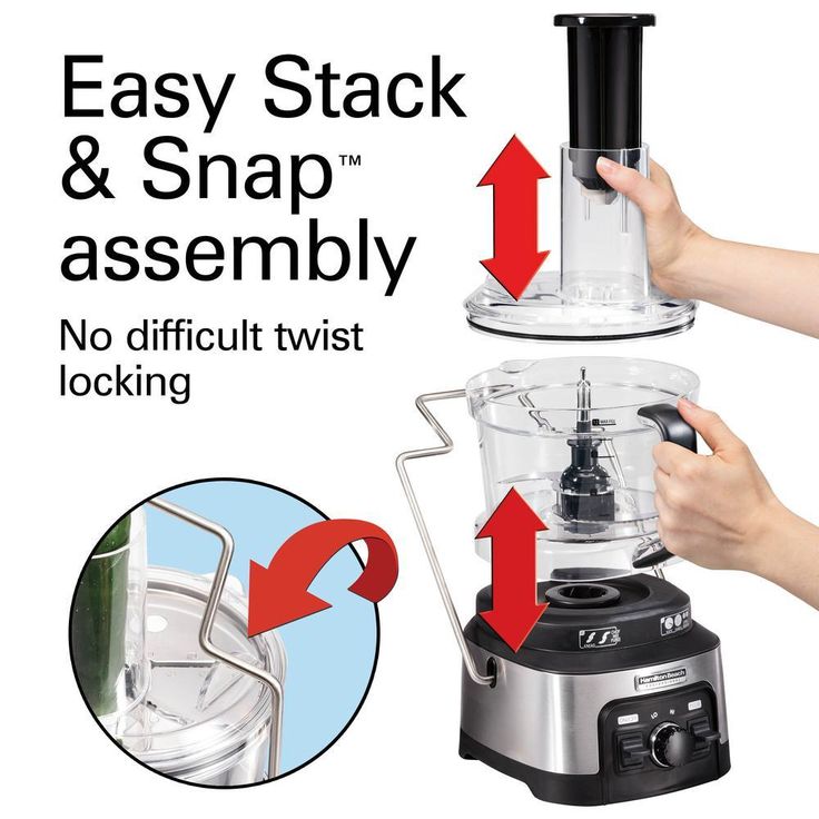 Stack n Snap 12-Cup 3-Speed Stainless Steel Food Processor with Spiralizer