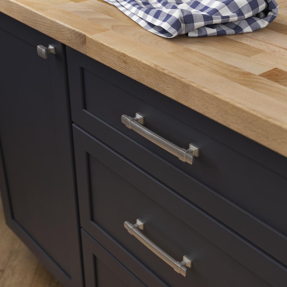 Wrapped Square 5-1/16 in. (128mm) Center-to-Center Satin Nickel Drawer Pull - Super Arbor