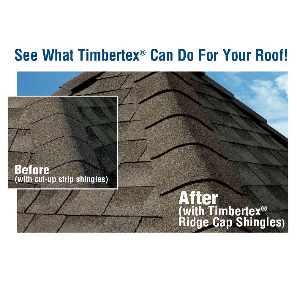 Timbertex Barkwood Double-Layer Hip and Ridge Cap Roofing Shingles (20 lin. ft. per Bundle) (30-pieces)