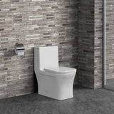 Concorde 1-Piece 0.8/1.28 GPF Dual Flush Square Elongated Toilet in White - Super Arbor