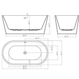 67 in. Foil Acrylic Tub for Bathroom - Flat Bottom Stand Alone Bathtub in Glossy Copper - Super Arbor