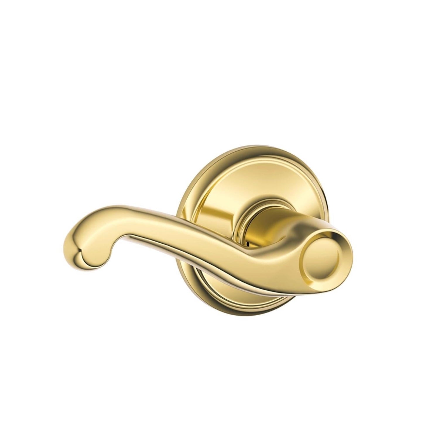 Schlage Flair Bright Brass Passage Lockset, ANSI Grade 2, Fits 1-3/8" to 1-3/4" Doors