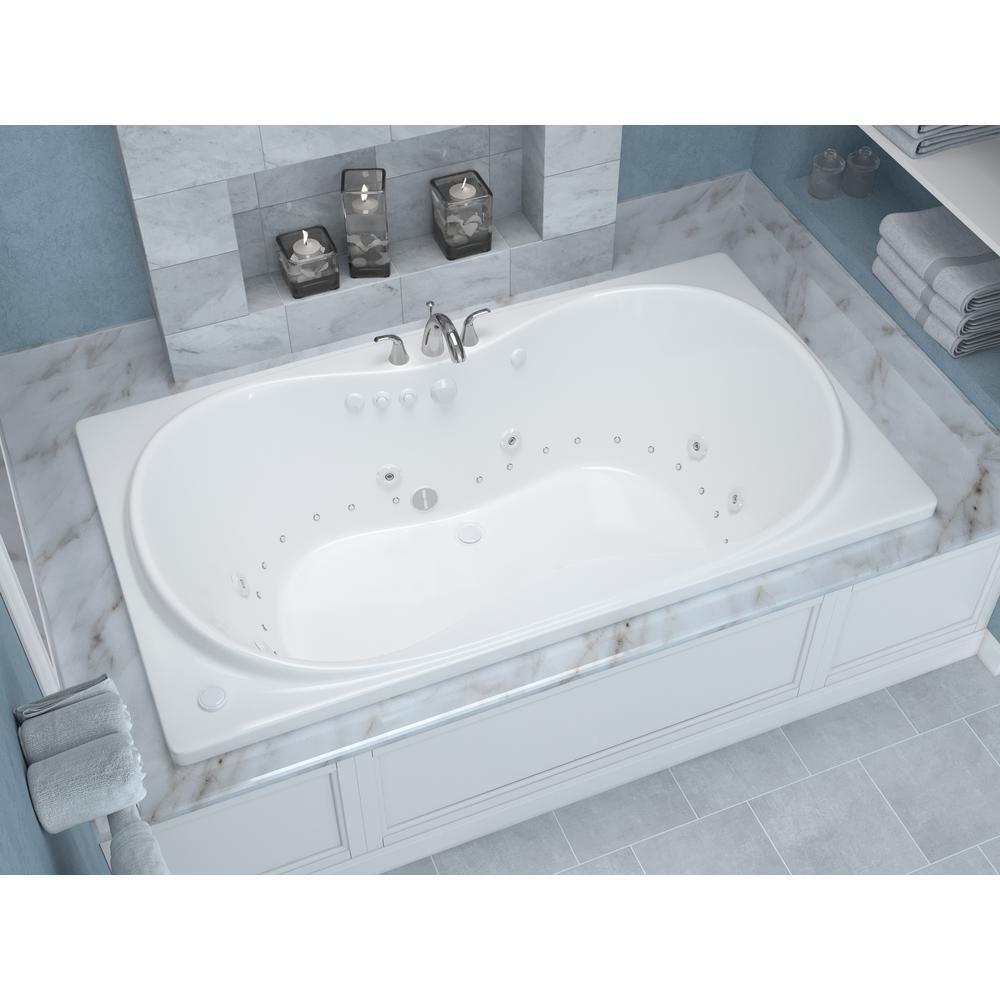 Star 6 ft. Rectangular Drop-in Whirlpool and Air Bath Tub in White - Super Arbor