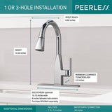 Peerless Xander Chrome 1-Handle Deck-Mount Pull-Down Handle Kitchen Faucet