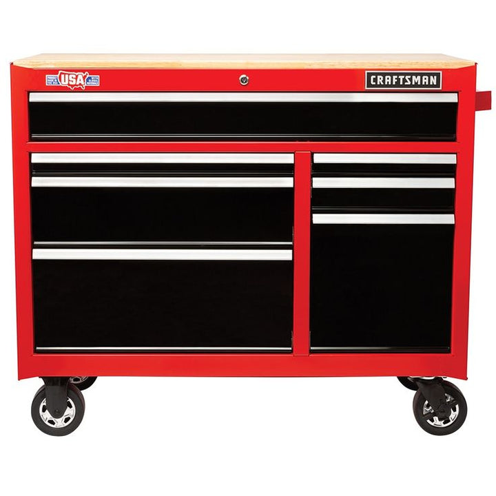 CRAFTSMAN 2000 Series 41-in W x 35-in H 7-Drawer Steel Rolling Tool Cabinet (Red)