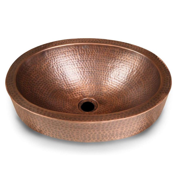 Monarch Abode 17 in. Hand Hammered Skirted Vessel Bathroom Sink in Pure Copper