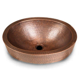 Monarch Abode 17 in. Hand Hammered Skirted Vessel Bathroom Sink in Pure Copper