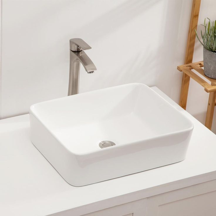 LORDEAR 19 in. x 15 in. Modern Bathroom Rectangle Above in White Porcelain Ceramic Vessel Vanity Sink Art Basin